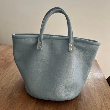 크림 컴퍼니 가죽 토트백 스카이블루 SS 사이즈