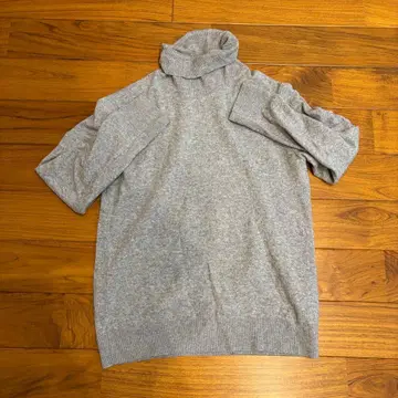 남성용 캐시미어 100% 그레이 터틀넥 스웨터 XL