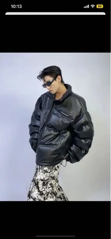 Argue Culture 페이크 가죽 자켓 다운 자켓