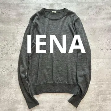 IENA 울 100% 베이직 크루넥 니트 그레이