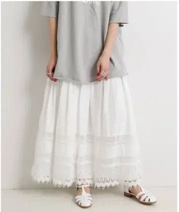 SLOBE IENA 자수 레이스 스커트