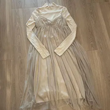 snidel 튤 니트 원피스 베이지