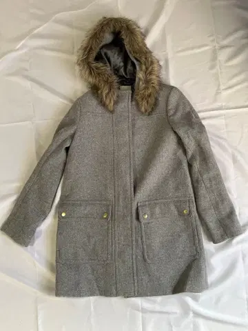 J.CREW 더플 코트 퍼 포함 후드