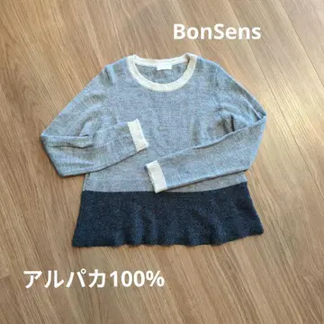 [ 알파카 100% ] Bon Sens 투톤 절개 니트