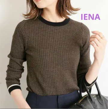 [ IENA ] 6 x 3 리브 크루넥 풀오버 브라운