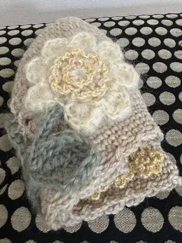 니트 모자 손뜨개 모자 레어 치즈 케이크 핸드메이드 털실 모자