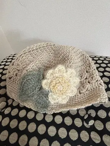 니트 모자 손뜨개 모자 레어 치즈 케이크 핸드메이드 털실 모자