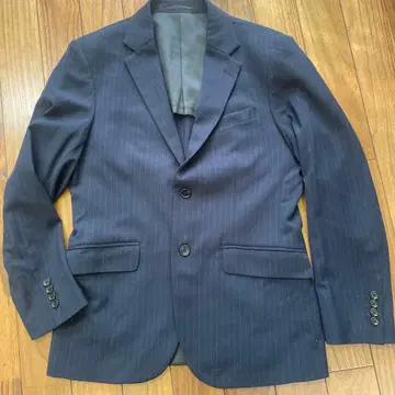 GU 네이비 스트라이프 수트 자켓 M 팬츠 L