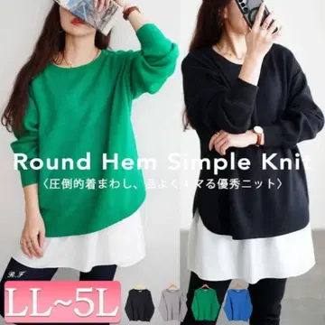 라운드 헴 하이 게이지 니트 블랙 4L 골드 재팬