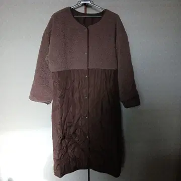 새상품급 시마무라 브라운 플리스 보아 자켓 롱 기장