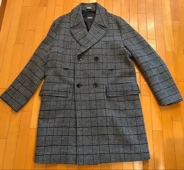 BOSS 코트 하운드투스 체크 무늬