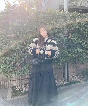 SNIDEL 벨트온 볼륨 개더 스커트