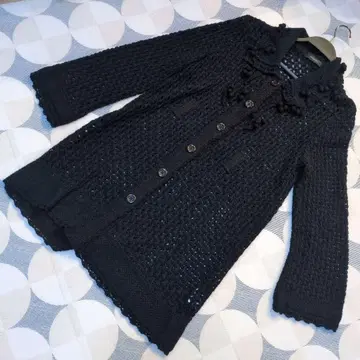 INGEBORG 블랙 레이스 니트 가디건