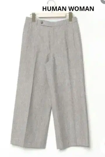 HUMAN WOMAN 와이드 팬츠 울 팬츠 크롭 팬츠 그레이