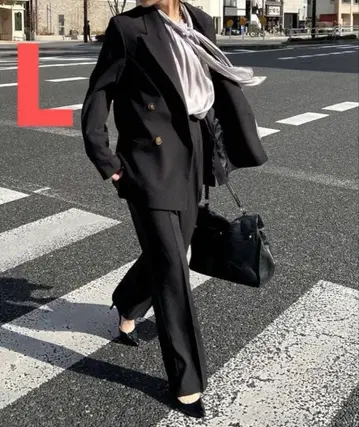 chuclla 셋업 수트 레귤러 팬츠 타입 블랙