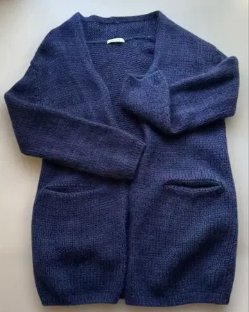 DES PRES 네이비 모헤어 롱 가디건