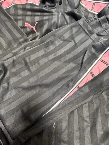 PUMA 스트라이프 저지 그레이/핑크