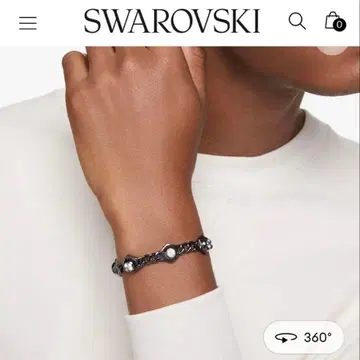 Swarovski Numina 팔찌 라운드 컷 Imber 블랙