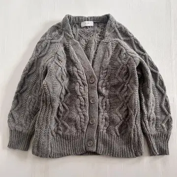 SLOBE IENA 케이블 짜임 니트 가디건 그레이