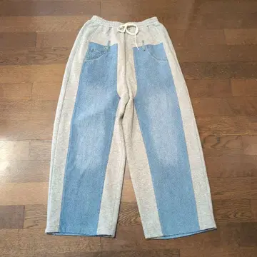 오늘 한정 가격 즉시 완판 니코앤드 데님 콤비 스웨트 팬츠