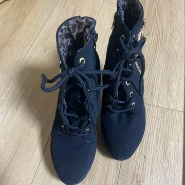 레이스업 부츠 레오파드 무늬