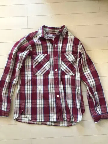 WAREHOUSE 긴팔 플란넬 셔츠 L 사이즈 빨간색 체크