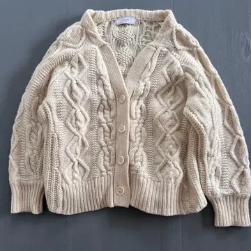 SLOBE IENA 케이블 짜임 니트 가디건 화이트