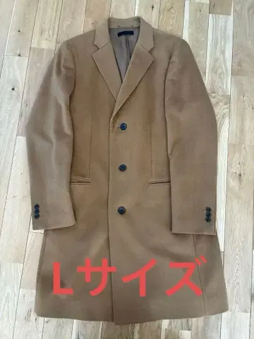L 사이즈 UNIQLO 울 캐시미어 체스터 코트 카멜 브라운