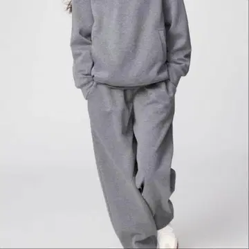유니클로 UNIQLO:C 05 그레이 맨투맨 와이드 팬츠 남녀 공용 XS