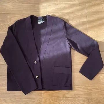 Salvatore Ferragamo 다크 퍼플 가디건 XS