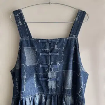 패치워크 데님 점퍼 스커트