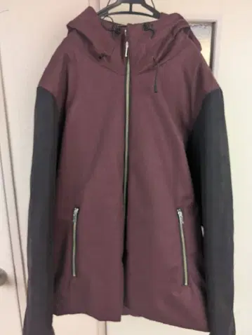 후드 부착 와인 레드 자켓 XXL