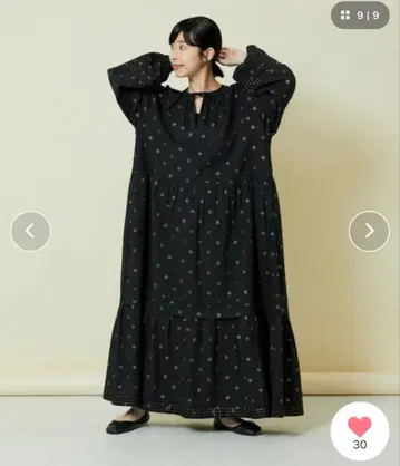 프리다 인도 금박 골드 프린트 롱 원피스