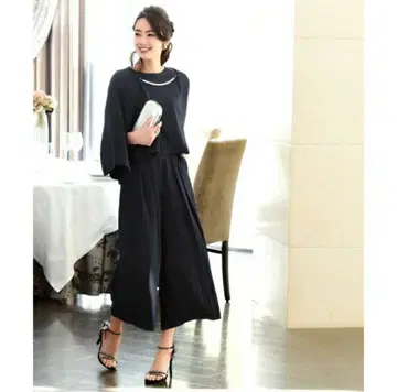 펄 비쥬 케이프 팬츠 셋업 포멀 파티 드레스 3종 세트