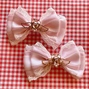 Amavel 아마벨 Magical Ribbon W 리본 클립 핑크