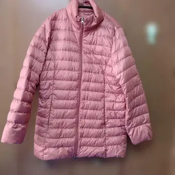 로즈 핑크 다운 자켓 하이넥, 여성용 L 사이즈