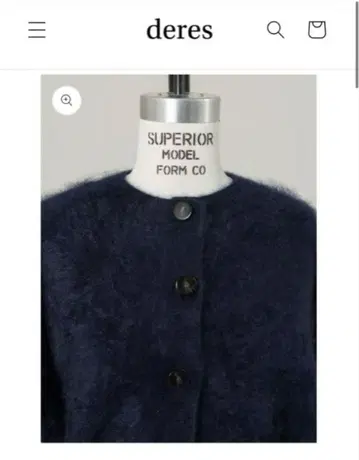 deres 퍼 캐시미어 네이비 가디건