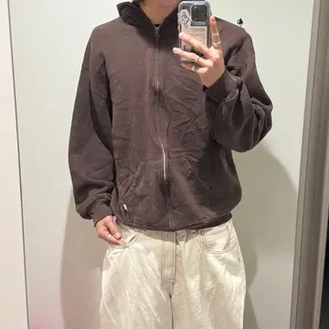 Russell 무지 풀 집업 후드티