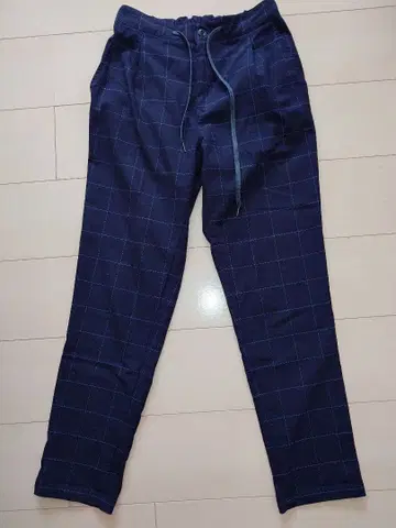 Johnbull 네이비 체크 무늬 팬츠 S