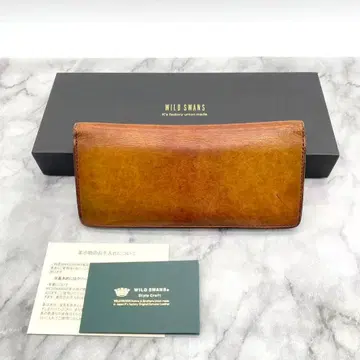 와일드 스완스 지갑 카드 케이스 가죽 브라운 박스 있음