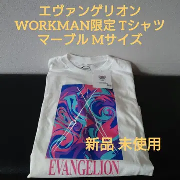 [에반게리온] 워크맨 한정판 T셔츠 마블 화이트 M사이즈