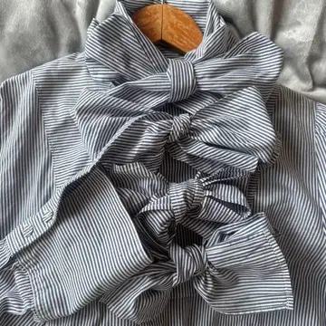 제인 마플 스트라이프 리본 포함 긴팔 셔츠