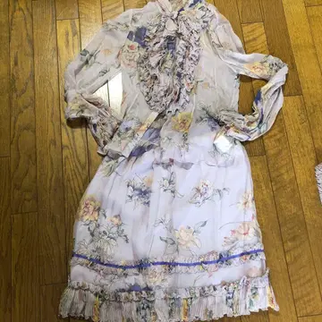 EPOCA 실크 드레스 플라워 프린트 쉬폰