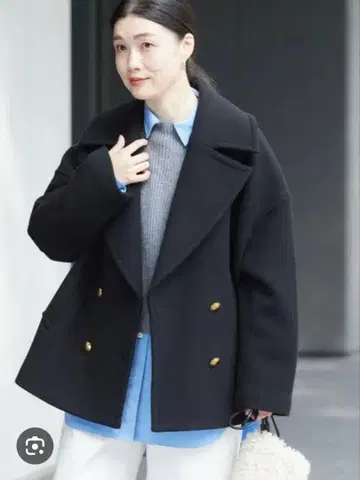 저널 스탠다드 루사쥬 SUPER140 금 버튼 하프 코트