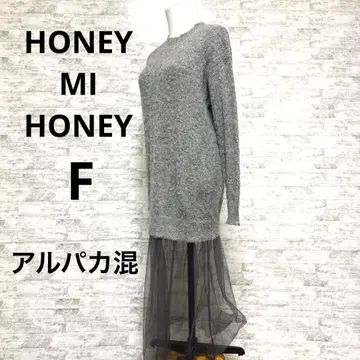 [HoneymiHoney 하니미하니] 니트 레이어드 긴팔 그레이