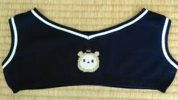 니트 풀오버 곰 귀 라보 (네이비)