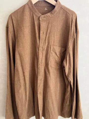 브라운 울 긴팔 셔츠