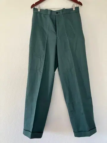 그린 스트레이트 레그 팬츠