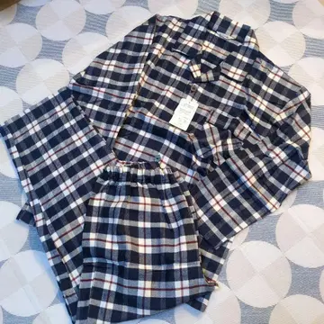 일본의 장인 체크 무늬 파자마 M