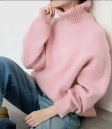 워셔블 퍼 리 더블 페이스 터틀 니트